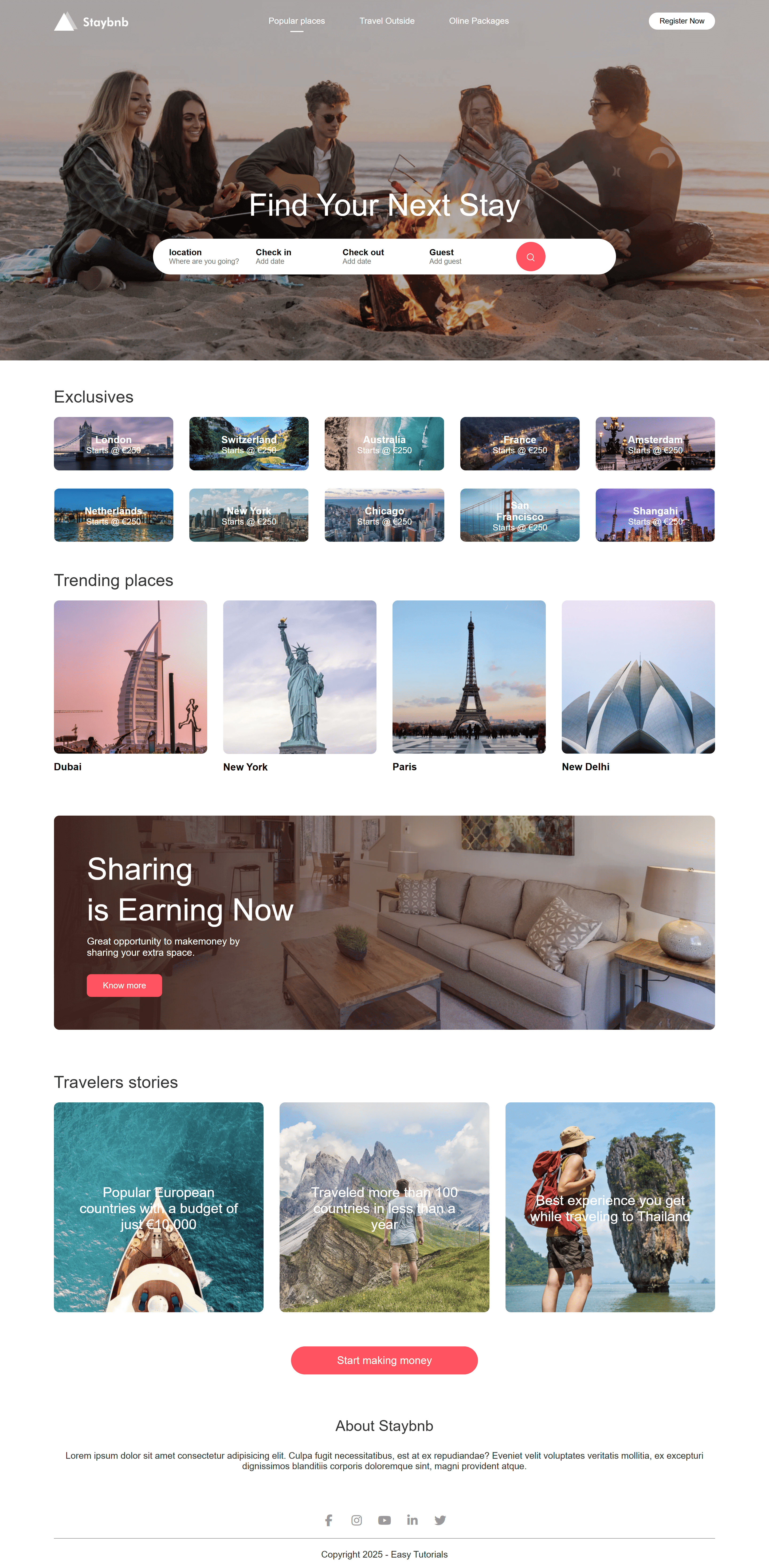 Staybnb – Homepage