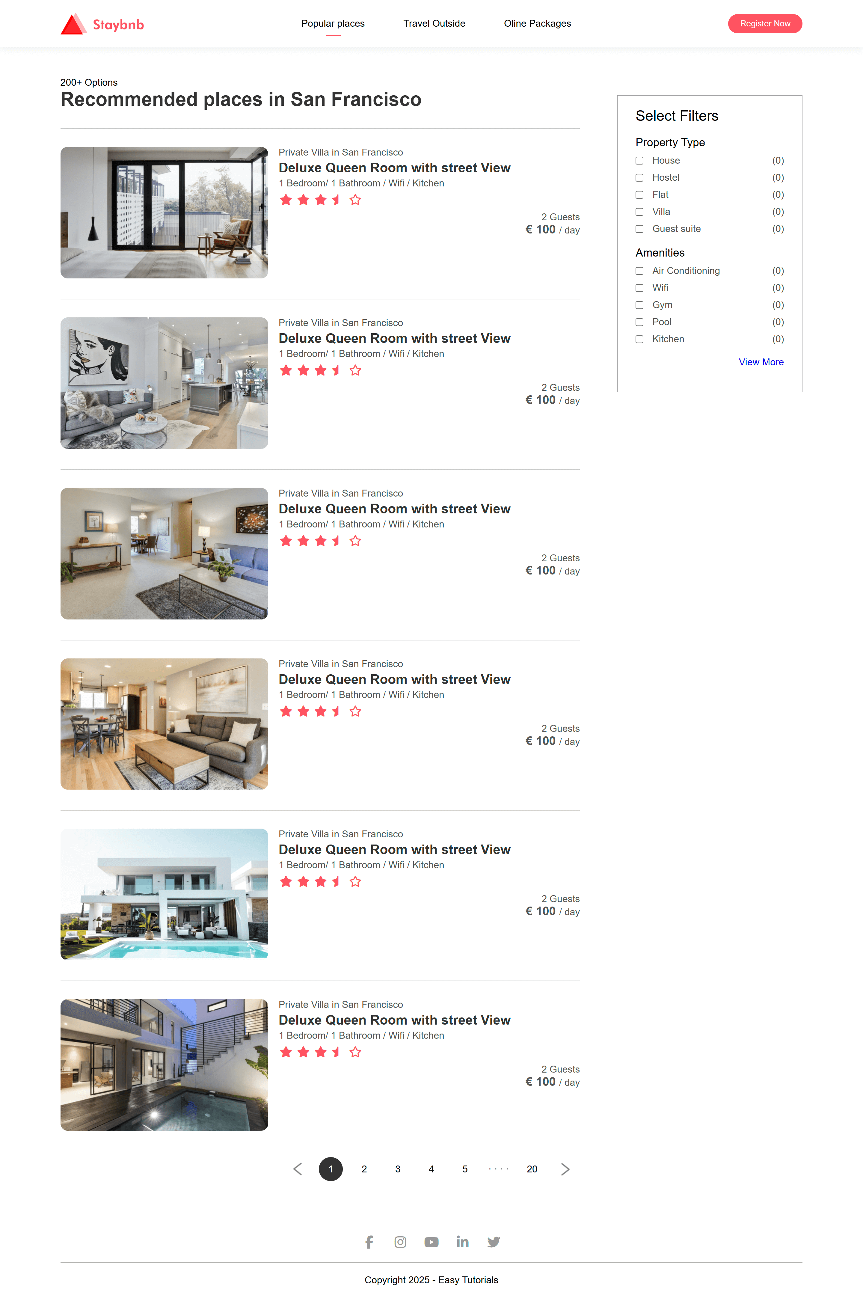 Staybnb – Listing page