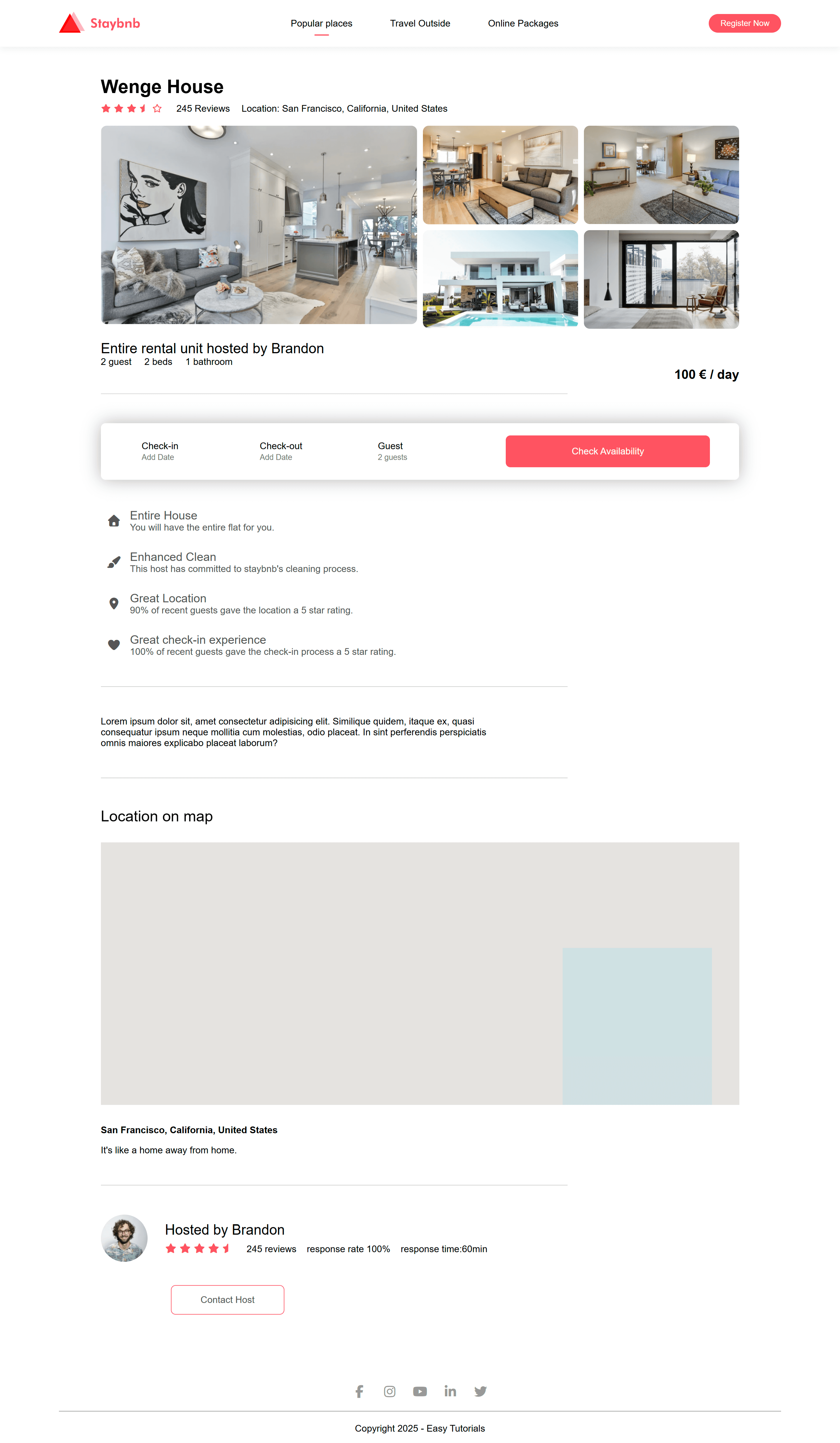 Staybnb – Hotel detail page